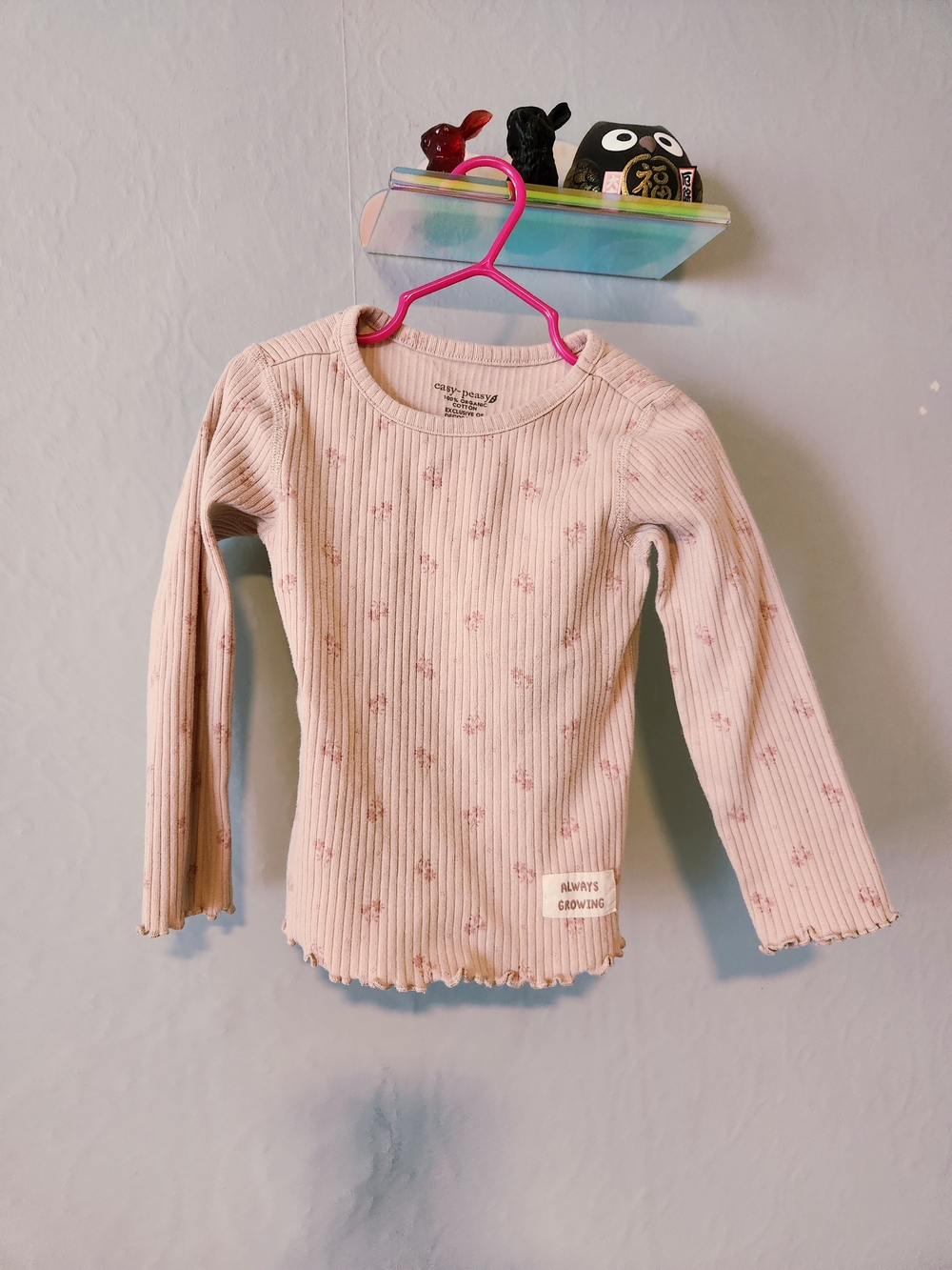 Easy Peasy Ribbed Pink Long-Sleeve Tee